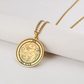 Dawapara New Round Tarot Card Necklace Women Stainless Steel Jewelry The Major Arcana Astrology Amulet Pendants Couple Necklace - My dear oraculo store